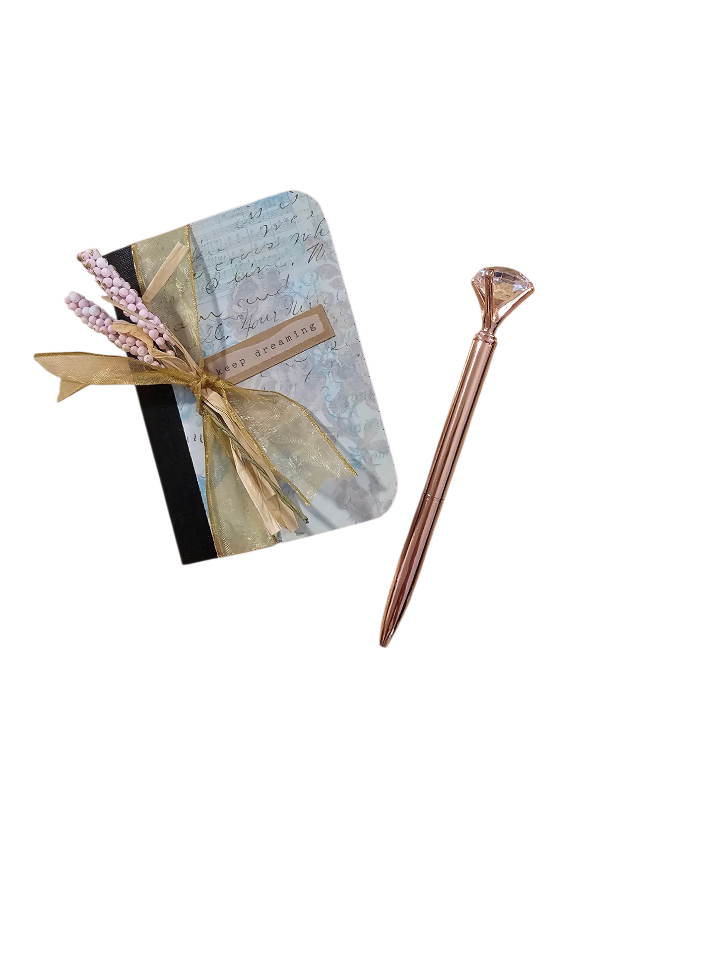 Embellished mini notebook and pen