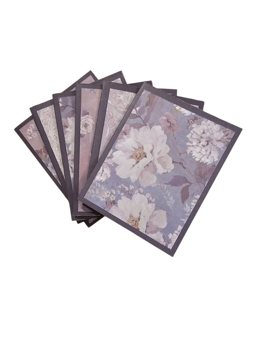 Set of 6 note cards blank inside