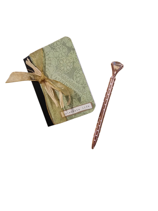 Embellished mini notebook and pen
